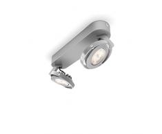 Philips Ledino Teqno - Barra de focos, LED, 2 focos, 7,5 W, 220 V, color gris