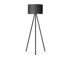 Tomons Lámpara de Pie LED Regulable Contemporánea con Trípode de Metal, para Sala de Estar y Dormitorio, Estilo Moderno - Negro
