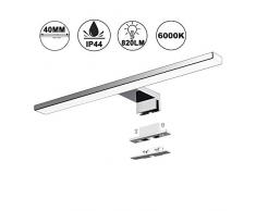 LÃ¡mpara LED de Espejo 10W 820LM 40mm LÃ¡mpara de BaÃ±o Azhien, Blanco Frio 6000K LÃ¡mpara LED de Pared IP44 230V Luz de Espejo de BaÃ±o de Acero Inoxidable 40cm