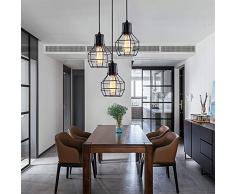 Retro Vintage Industrial Colgante de Luz,Lámpara de Techo Luz Colgante Retro Negro Metal Techo Colgante Lámpara Luz Industrial E27,Lámpara Colgante para Loft Restaurante Barra