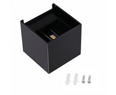 K-Bright 12W LED Luz Aplique de Pared Iluminación Lámpara,6000K Blanc Froid Lámpara De pared LED Impermeable IP65 Moderno Al Aire Libre Apliques,para Dormitorio, Studio, Hogar Decoración, Porche