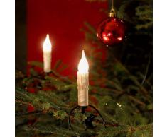 Konstsmide 2314-000 - Guirnalda led para árbol de Navidad (20 velas esmeriladas, imitación de cera, 230 V, para interiores)