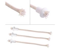 Mechas de aceite - Reemplazo de mecha resistente al calor 7Pcs con soportes de cerámica para la lámpara de la botella de vino Mechero de quemador de jardín, mecha de queroseno (algodón)