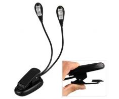 Ecloud Shop Lampara Lectura 4 LED Flexible para Leer libros Sobremea