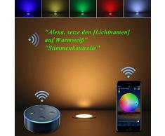 SUBOSI fvtled Juego de 10 LED suelo Foco DC12 V Ø30 mm 0.6 W LED Luz En El Suelo IP67 resistente al agua LED Foco exterior Terraza Cocina Jardín LED Lámpara