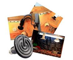 Vansuky 200W AC220V Far lámpara lámparas de infrarrojos calefacción luz aislamiento cerámico, tortuga calentador reptil mascota / serpiente / gato / perro / calor reproducción (200W)