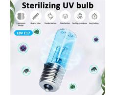 ZUHANGMENG Bombilla de tubo de luz ultravioleta, bombilla de repuesto UV-C, bombilla de lámpara de cuarzo 3W, lámpara de bombilla de repuesto compatible con calidad premium E17