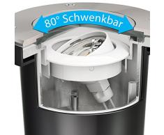 ledscom.de Foco empotrable en el Suelo BOS para el Exterior Giratorio Acero Inoxidable Redondo IP67 150mm Ø Incluido 5W LED Bombilla 300lm Blanca cálida