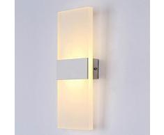 Unimall Apliques de La Pared 6W LED Lámpara de Pared de Bañadores de Pared Focos de Aluminio y Luz Decorativa Empleada en Lugar Interior (Blanco Cálido)