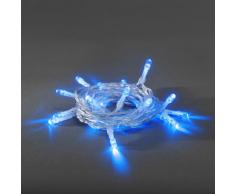 Konstsmide 1068-010 - Guirnalda LED para el árbol de navidad (20 diodos azules, pilas 3 x AA de 1,5 V, hasta 30 h, cable transparente)