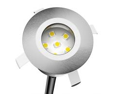 parlat LED lámpara empotrable en el suelo Atria para el exterior aluminio blanca cálida, cada 14lm, IP65, 40mm Ø juego de 4