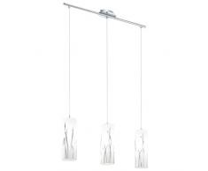 EGLO RIVATO iluminación de techo Cromo, Blanco E27 - Lámpara (Cromo, Blanco, Salón, Cepillado, Vidrio, Acero, IP20, I)