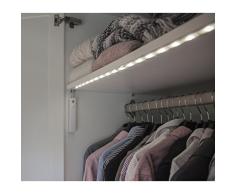 KAMACA - Tira de luz LED para armarios (con sensor de movimiento, 30 ledes, 3000 K, luz blanca cálida, con temporizador)