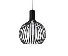 XINYANSEE E27 Industrial Colgante de Luz, Retro Araña de Jaula Metal Lámpara de Techo, Moderna Iluminación Colgante para Loft Restaurante Coffee Bar,Negro