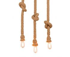 Vintage cuerda lámpara colgante retro cáñamo cuerda – Lámpara de techo AC220 V E27 Capacidad (sin bombilla) para puestos de salón Bar Públicas Dekor Rustic cáñamo cuerda techo araña, 40W 230V ,1.5m