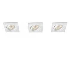 Philips myLiving Galileo - Pack de 3 focos empotrables, LED, iluminación interior, IP20, luz blanca cálida, 15000 h, color blanco
