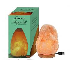 Lámpara de sal del Himalaya diseño natural incluido Adaptador USB de red