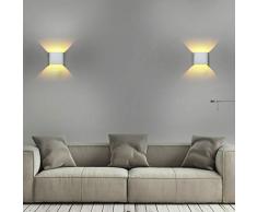 5W LED Apliques de Pared, Lámpara de Pared Interior Con Luz Blanca Cálida, Ideal Para Sala de Estar Escaleras de Escalera del Vestíbulo del Dormitorio (2 piezas)