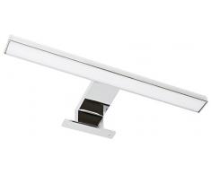 Lámpara LED de aluminio para entornos húmedos, lámpara espejo, IP44, 4,5 W, 220 lm, 305 mm, 230 V, luz blanca cálida, 3000 K
