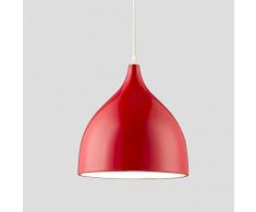 Moderna Industrial Colgante de Luz, E27 Retro Lámpara de Techo Iluminación Decorativa, Vintage Metal Pantallas de Iluminación para Loft Restaurante Coffee Bar (Rojo)