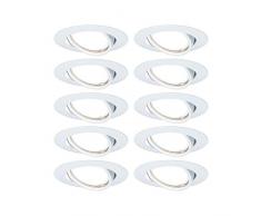 Paulmann 93400 Luminaria empotrable LED Base, redonda, orientable mÃ¡x. 10x10 W, foco empotrable, blanco, lÃ¡mpara empotrable, metal, foco de techo, GU10