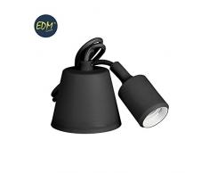 Lámpara de diseño con cable de tela negro