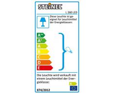 Steinel L 260 LED 007874 - Lampara LED con 360° detector de movimiento y efectos luminosos, aplique diseño de aluminio y cristal opalino, luz LED ambiental, 4 programas inteligentes