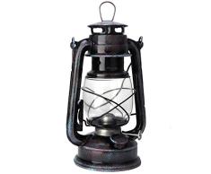 POFET - Farol vintage de tormenta, lámpara de aceite, lámpara de aceite, lámpara de queroseno, lámparas clásicas de mesa para el hogar, jardín, camping, citronela - rojo