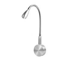 meanyee 3 W Touch de lectura Sensor regulable sin niveles Cuello de cisne flexible Noche Lámpara de mesa ojo cuidado Luz nocturna Show Room en rampa Luz de lectura (plata/indicador)