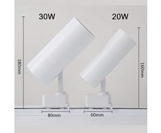 COB Led Luz de riel 20W/30W Aluminio 110-220 V Riel de techo Iluminación de riel Focos de riel Tienda de ropa Concurso comercial Lámpara de riel para pasillo,White,30W~Warmwhite
