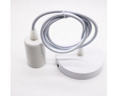 Retro Vintage E27 85 – 265 V LED Lighting Edison Negro Aluminio portalámparas techo Capacidad plafón adaptador (Pearl Black)