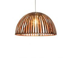 Luminaire Hanoi 30 - Lámpara colgante de bambú, 60 W, color marrón, 30 x 16 cm