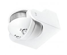 Electraline 58412 Sensor detector de presencia de movimiento, interruptor crepuscular y timer IP44, color blanco