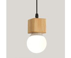 Mengjay Lámpara De Techo Nórdica Lámpara De Techo De Madera Lámpara De Cuerda E27 Moderna Lámpara De Dormitorio De La Sala De Niños Simple Sala De Estar Lámpara(Excluyendo bombilla) Tipo A