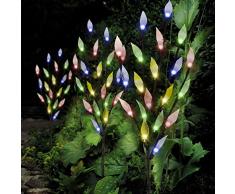 LEDMOMO Luces solares de la rama de árbol Jardín Patio exterior Luz decorativa del árbol Hojas solares Luz Patio Fuera Luces de fiesta de Navidad 3 Paquetes (Colorido)