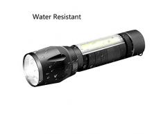 Achort Linterna LED COB USB Recargable Zoom Ajustable Flashlight, Súper Brillante Impermeable CREE LED Linterna para camping, exteriores, talleres o para el coche