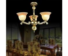 KUAIDUUD Classic 3 jefe candelabros de bronce hotel Restaurante Salón de ingeniería para dos lámparas decorativas que usa drogas , luz cálida ,40W