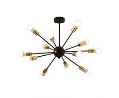 NIUYAO Lámparas de araña Metal Estilo Satélite Candelabro Iluminación de techo Industrial Retro 12 Luz
