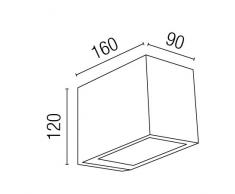 Faro Barcelona 70802 - LACRE Aplique, 100W, aluminio inyectado y lente de cristal translucido, color gris