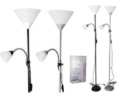 Lampara De Pie Metal Con 2 Brazos 1,8m Surtido A Elegir 1