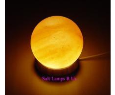 MAGIC SALT- Lámpara de sal del Himalaya (base de madera, conexión USB)