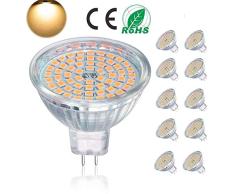 Bombillas LED GU5.3, bombillas LED MR16 5W equivalentes a bombillas halógenas de 50W 12V, 400LM, blanco cálido 3000K, no regulable, bombillas de iluminación de riel LED, paquete de 10