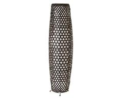 Lámpara de pie trenzada rústica de bambú negra de 88 cm - LOLAhome
