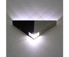 Lightess Apliques de Pared Pirámide Triangular Lámpara de Pared 5 LED 5W, Lámpara en Moda de Puro Aluminio Luz Cálida y Agradable Luz de Ambiente Iluminación de Pasillo, Entrada, Decoración Hogar, Blanco Frío