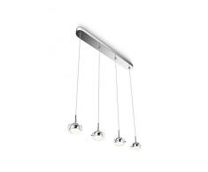 Philips myLiving Cypress - Lámpara colgante, LED, iluminación de interior, luz blanca cálida, IP20, clase de protección I, 4 bombillas, color cromo