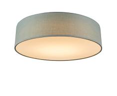 QAZQA Moderno Plafón verde 40cm LED - DRUM LED Textil/Acero Redonda Adecuado para LED Max. 1 x 20 Watt