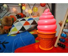 Lámpara Infantil Helado de Color Rosa - Luz Infantil Nocturna para Mesilla de Noche y Luz Quitamiedos LED Para Niños y Adultos. Ligera y Fácil de Manejar. Luz de Noche o de Escritorio, También Ideal Para Decoración de Cumpleaños,