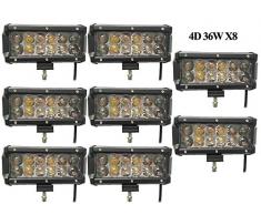 Leetop 8X 36W 90 Grados LED Faro de Trabajo LED Luz de lnundación Proyector de Luz 4D Ojo de Pez LED IP67 Impermeable Luz Lámpara Iluminación para Camiones