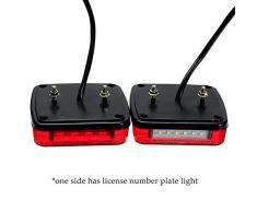 Tropicaleu 2PCS Luces Traseras de Remolque de Freno de Señal 12V Indicador para Caravana Impermeable Coche Camión Rojo Ambar Lámpara de Matrícula Luces de Cola 20 LED