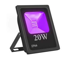 UV Led Luz de Inundación,Eleganted Impermeable IP66 Ultravioleta Blacklights Luces Negra 20W Lámpara Led para Fiesta Art Pintura Centro de exposiciones Pescar Acuario